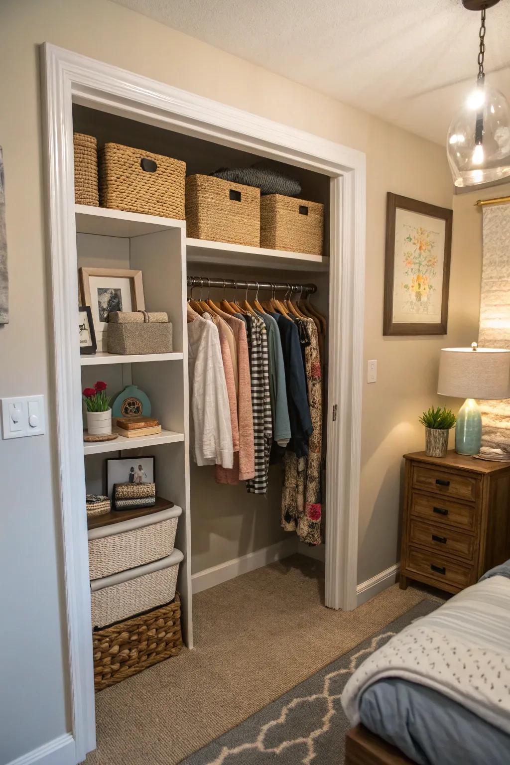 Wall nooks can be transformed into useful storage spaces.