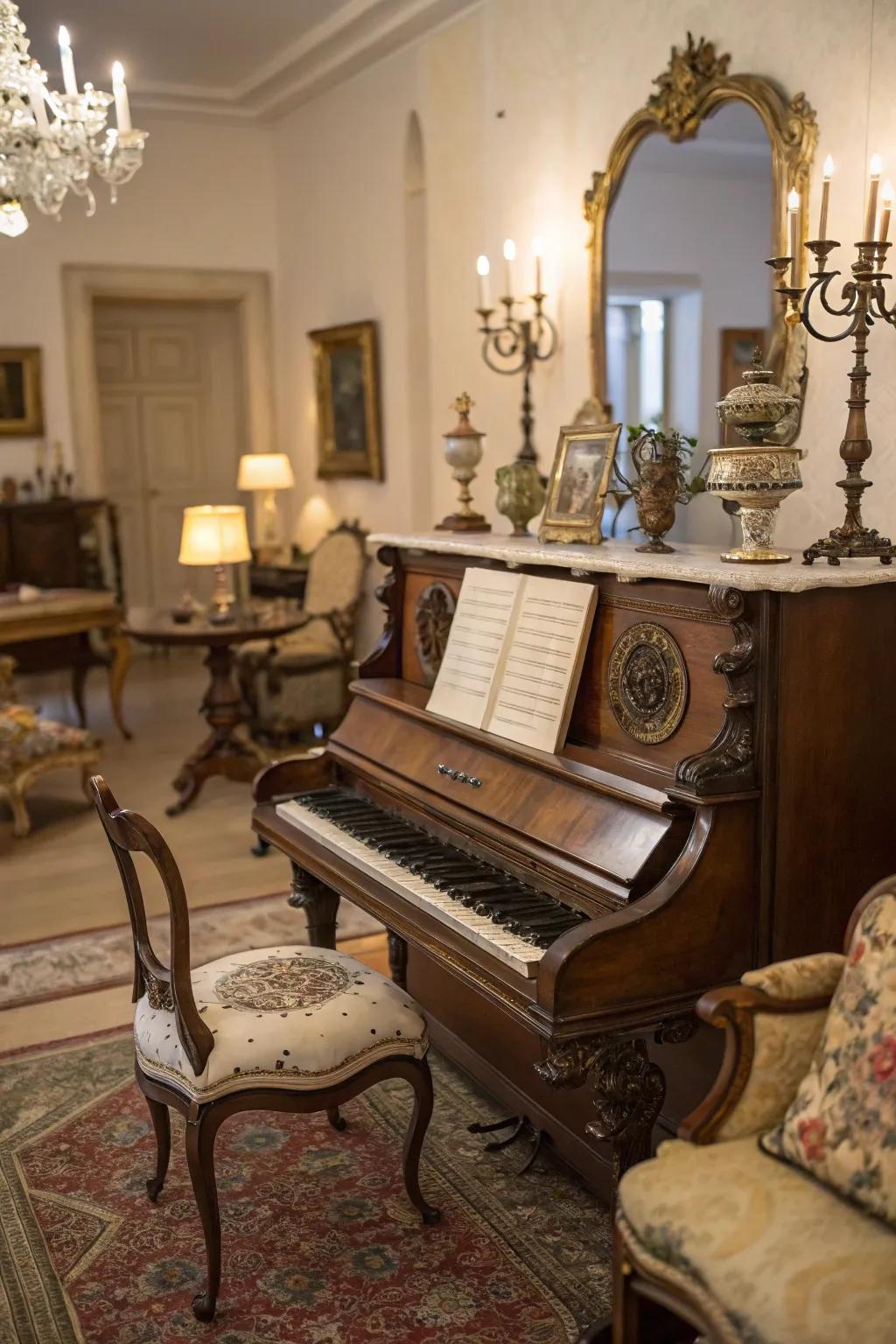 A musical focus enhances elegance and happiness.