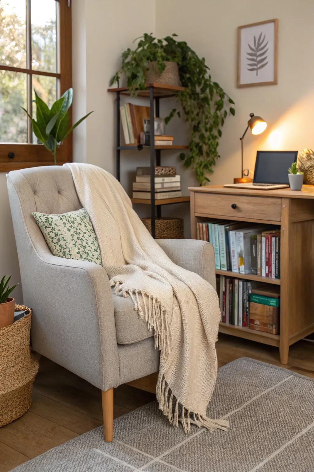 An inviting nook encourages relaxation and sparks innovation.