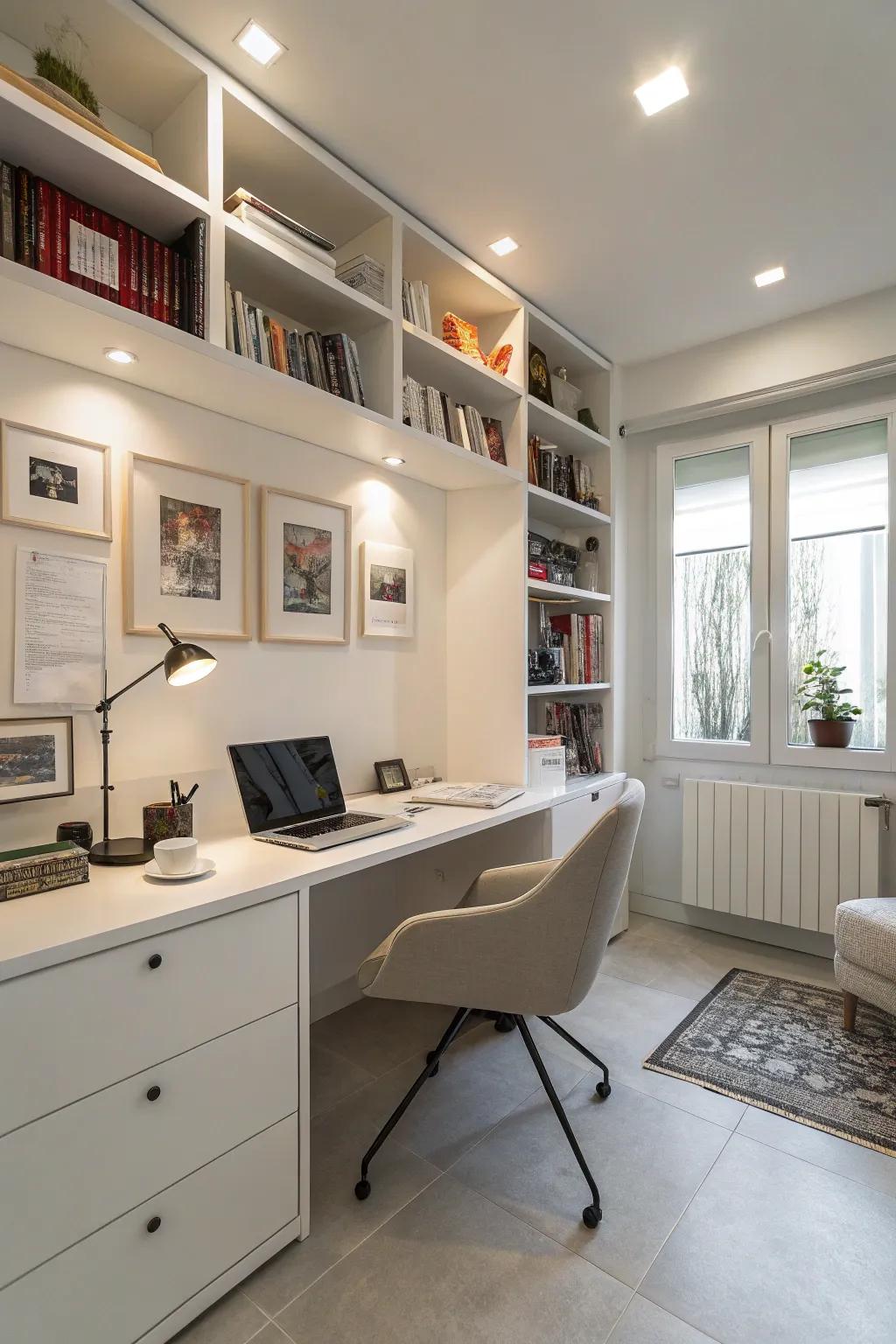 Sheen finishes enhance light and space in your office.