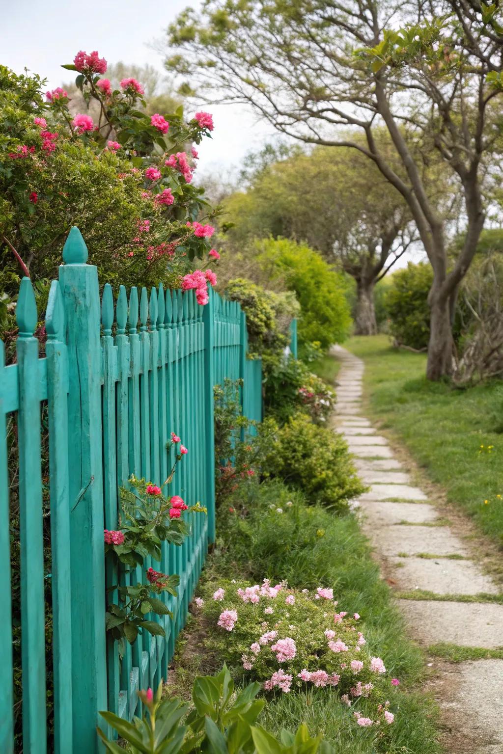 Illuminate your space with a brightly painted fence.