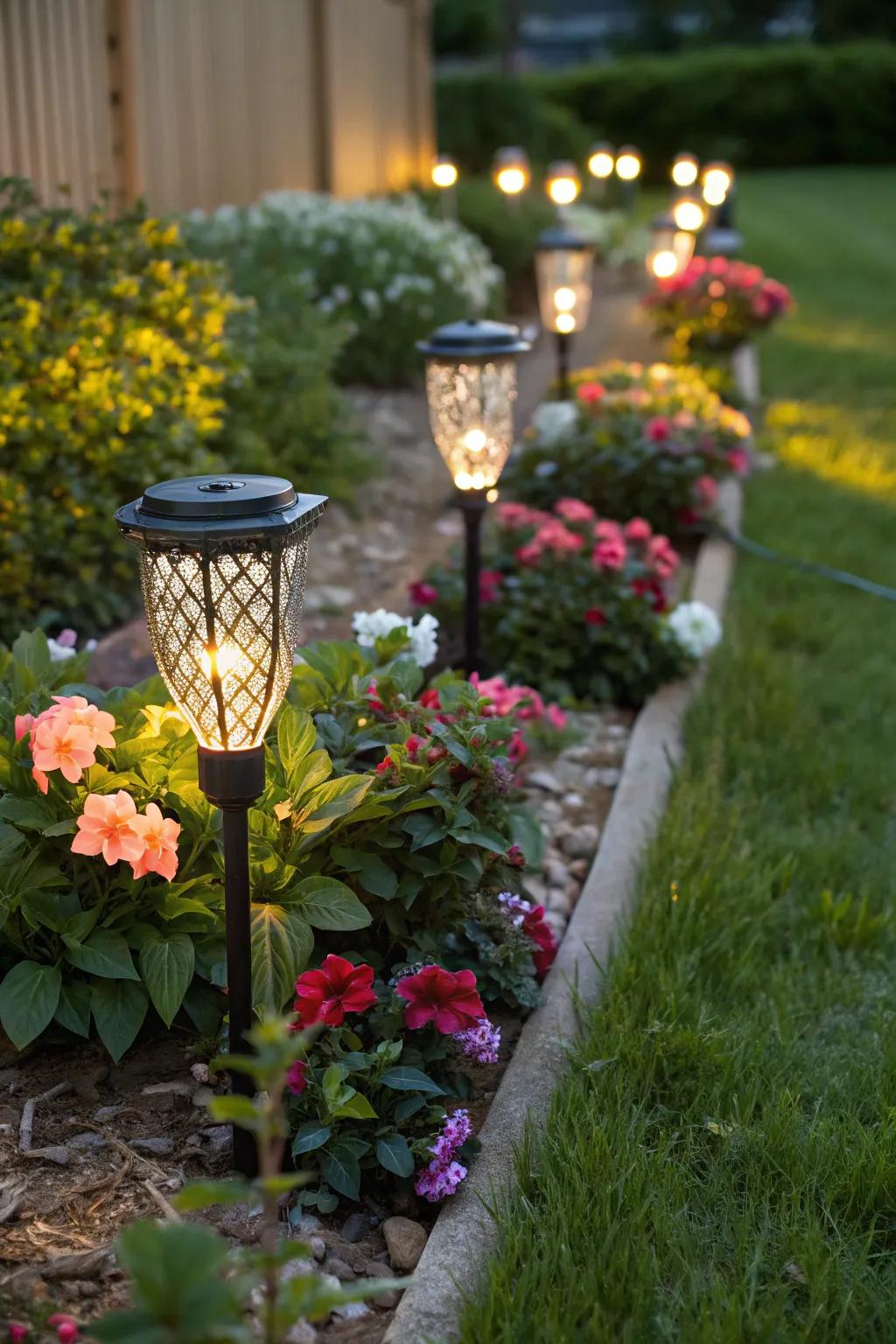 Celebratory stakes bringing radiance to any garden.