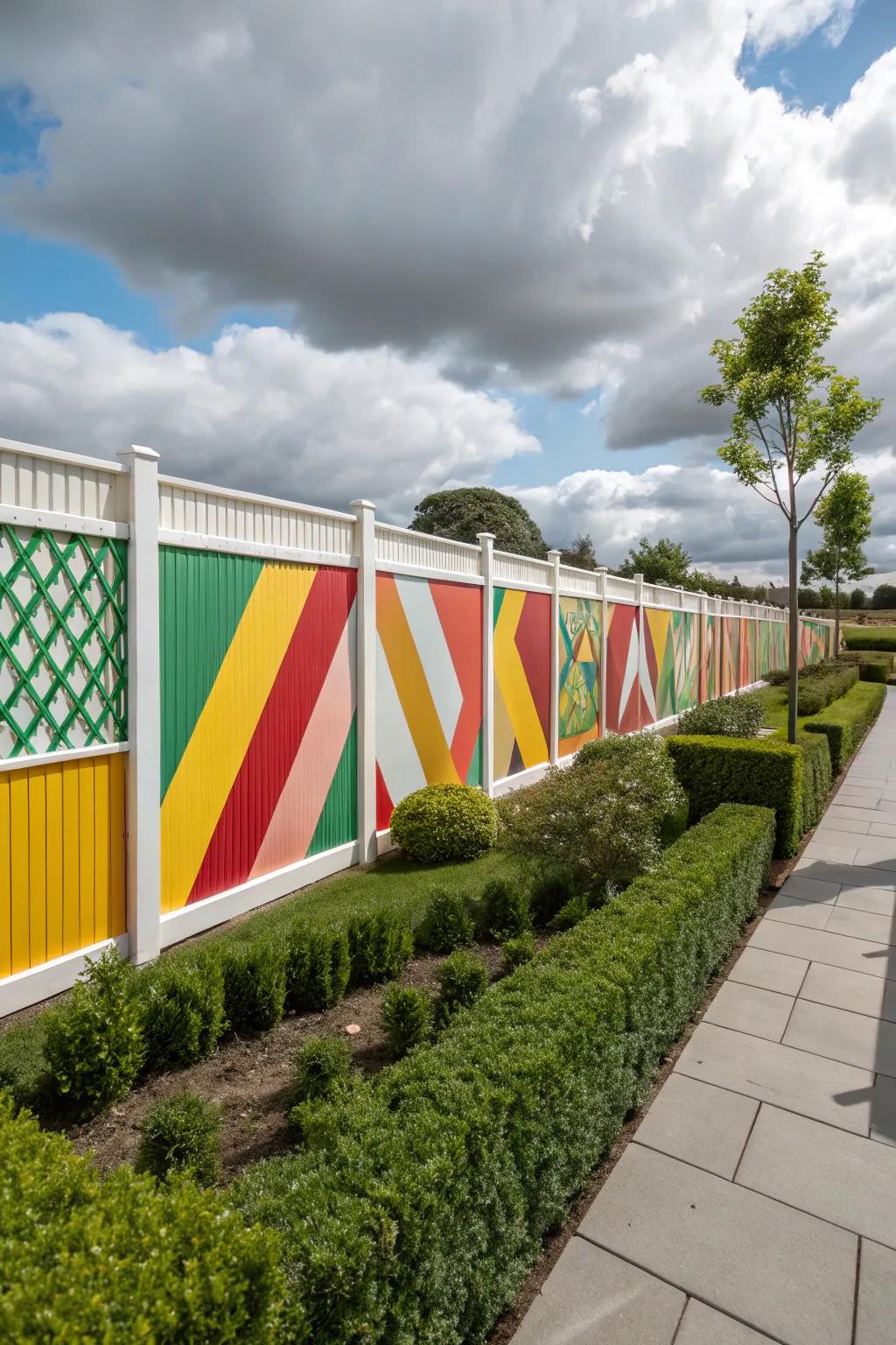 Geometric designs add a modern touch to fences.