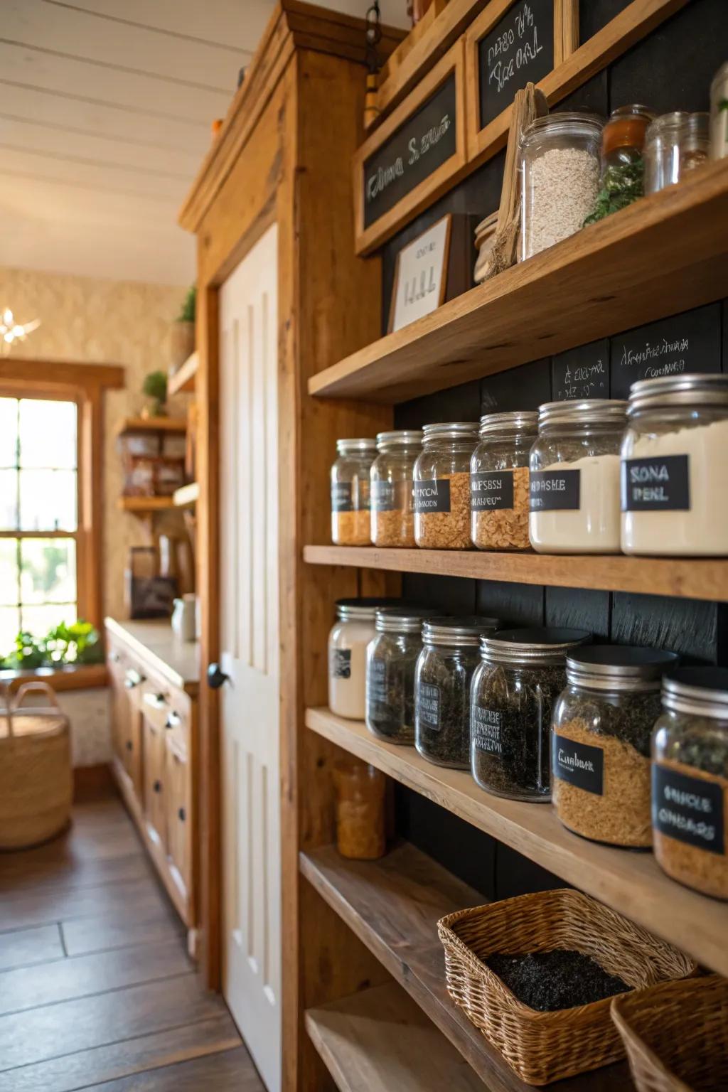 Chalkboard tags add a personal and whimsical touch.
