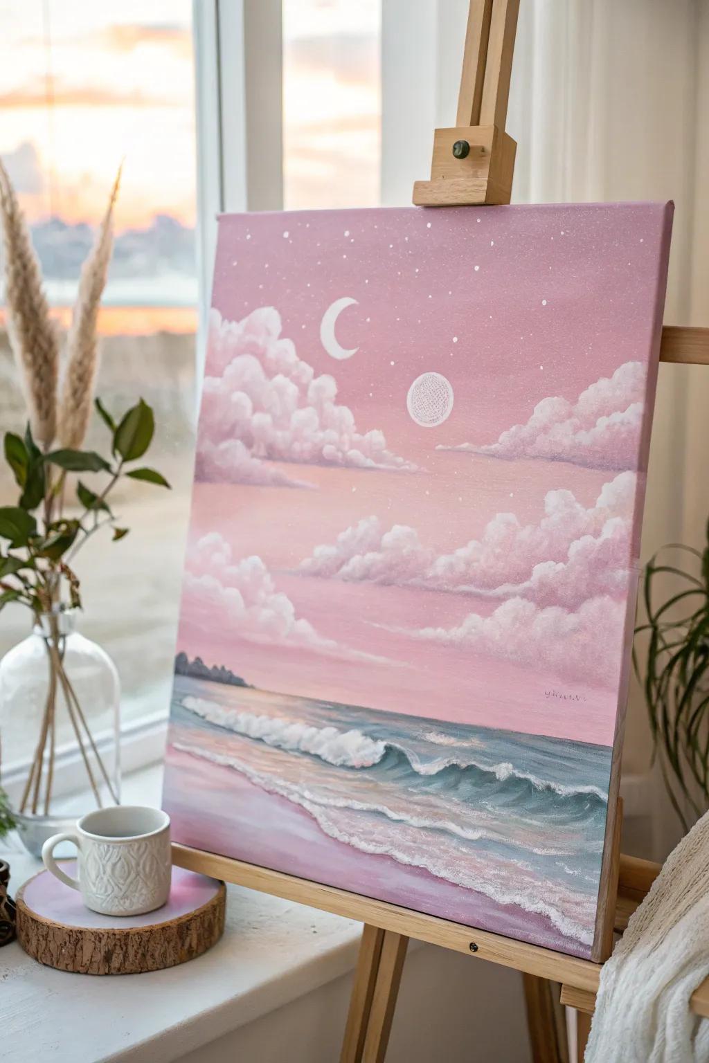 Smooth and calming light rouge dreamlike scene.