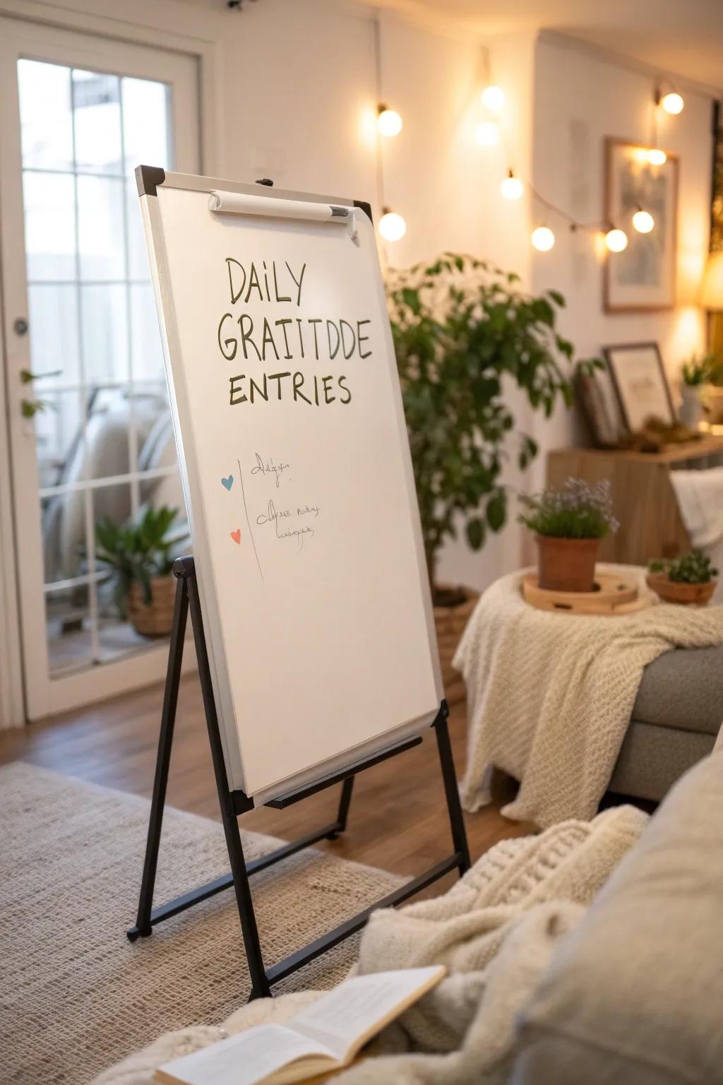 Promote positivity with a daily gratitude list.