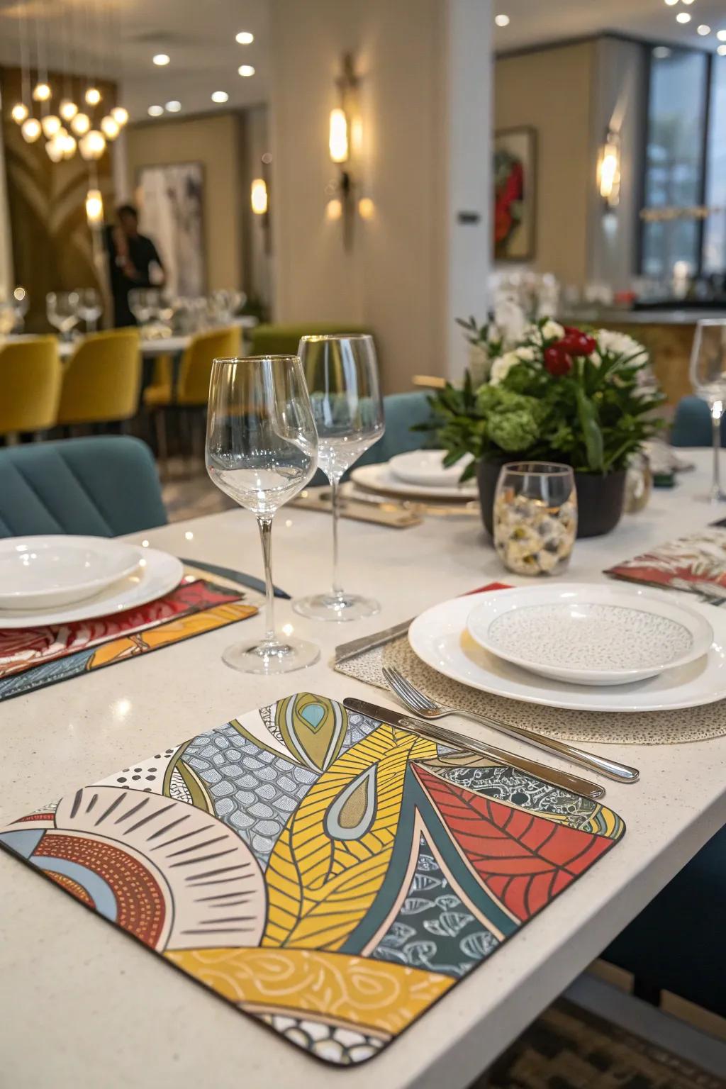 Art-inspired placemats can make your table a creative canvas.