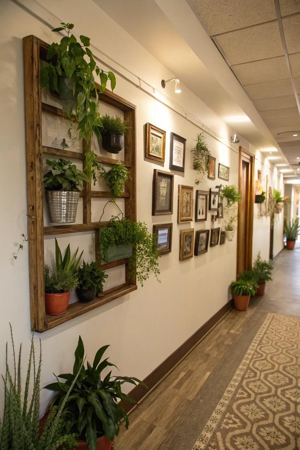 With a plant gallery wall, you can revitalize your hallway.