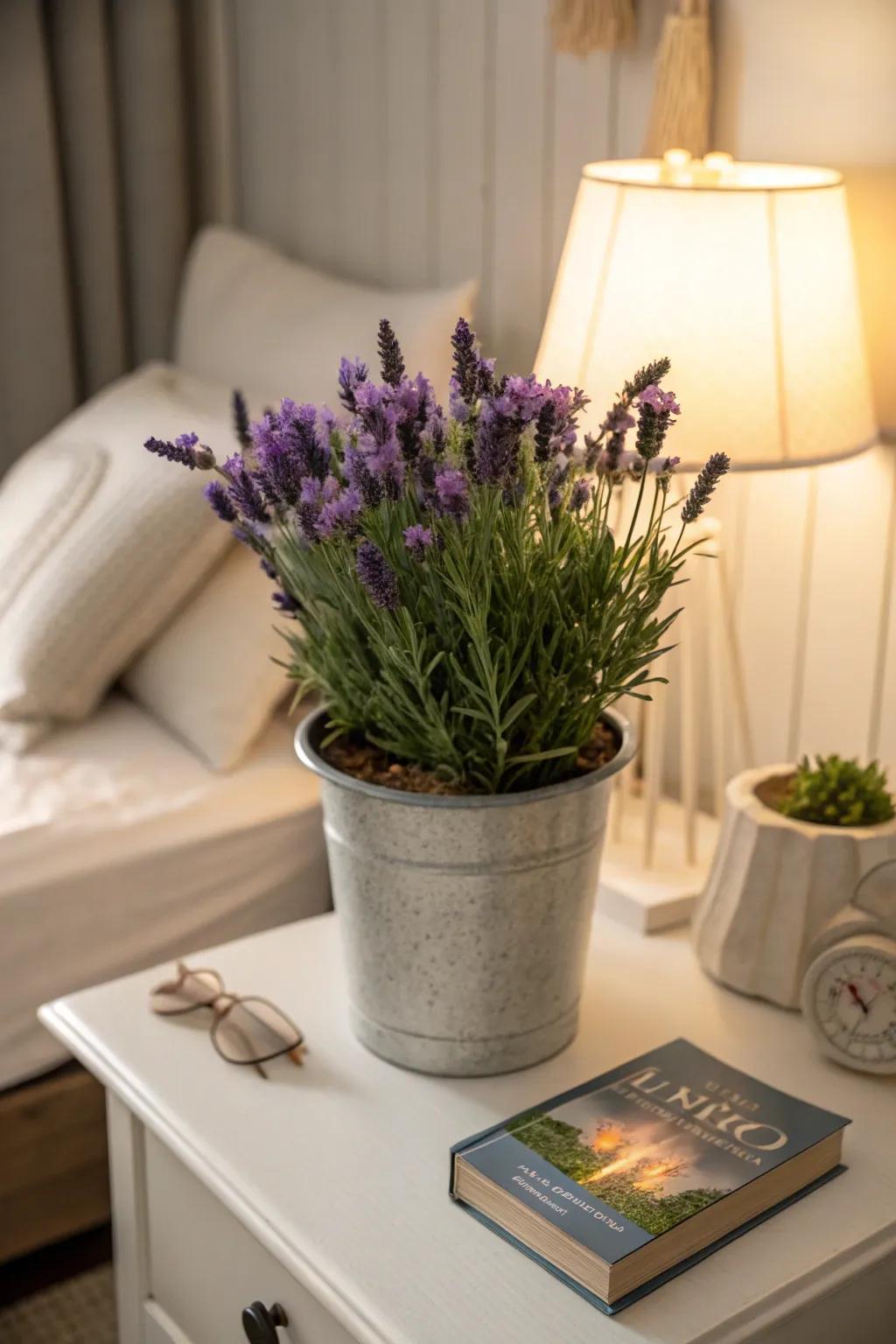 A relaxing lavender plant, suitable for infusing tranquility into mom's environment.
