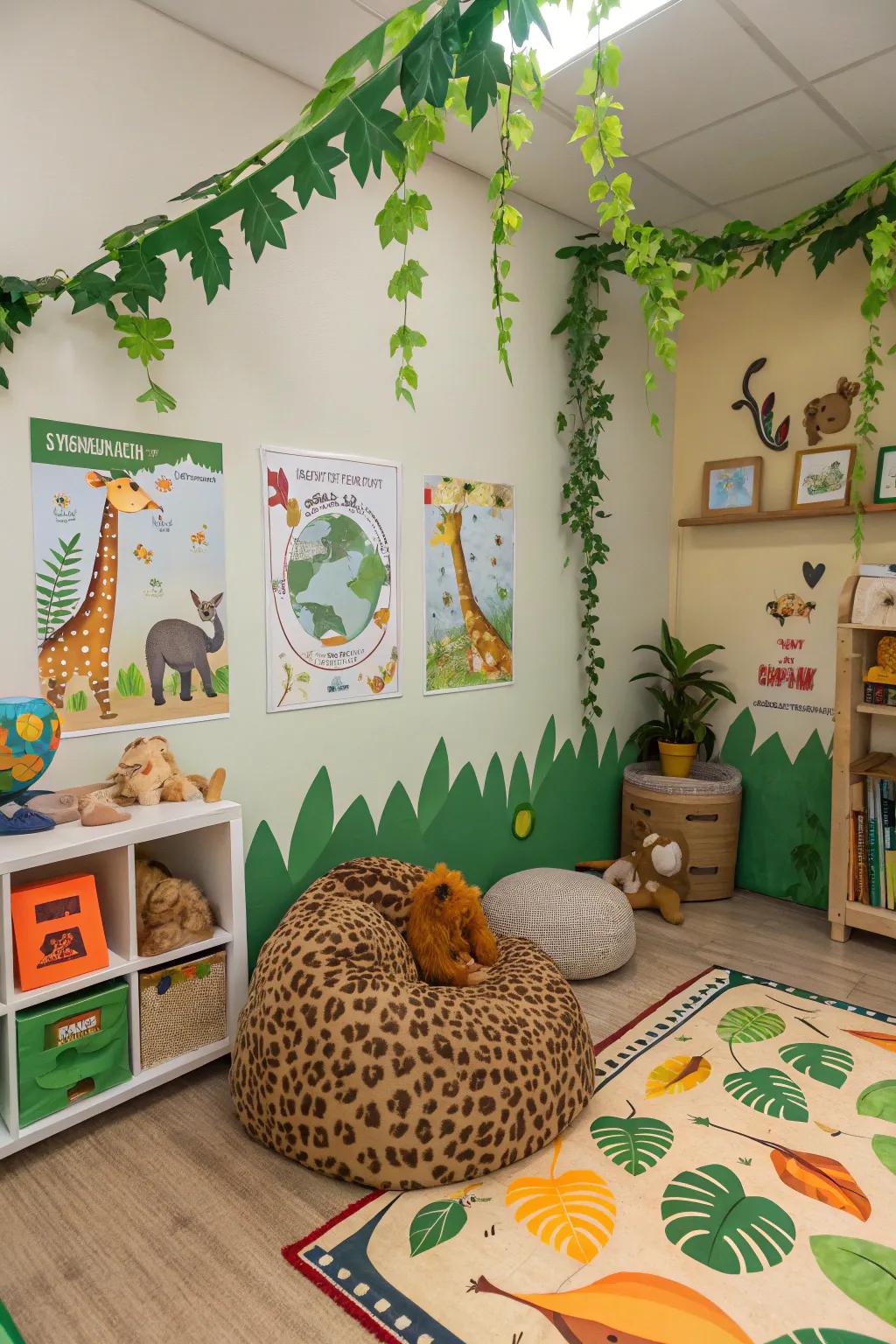 Themed decorations transform rooms into fanciful adventure zones.