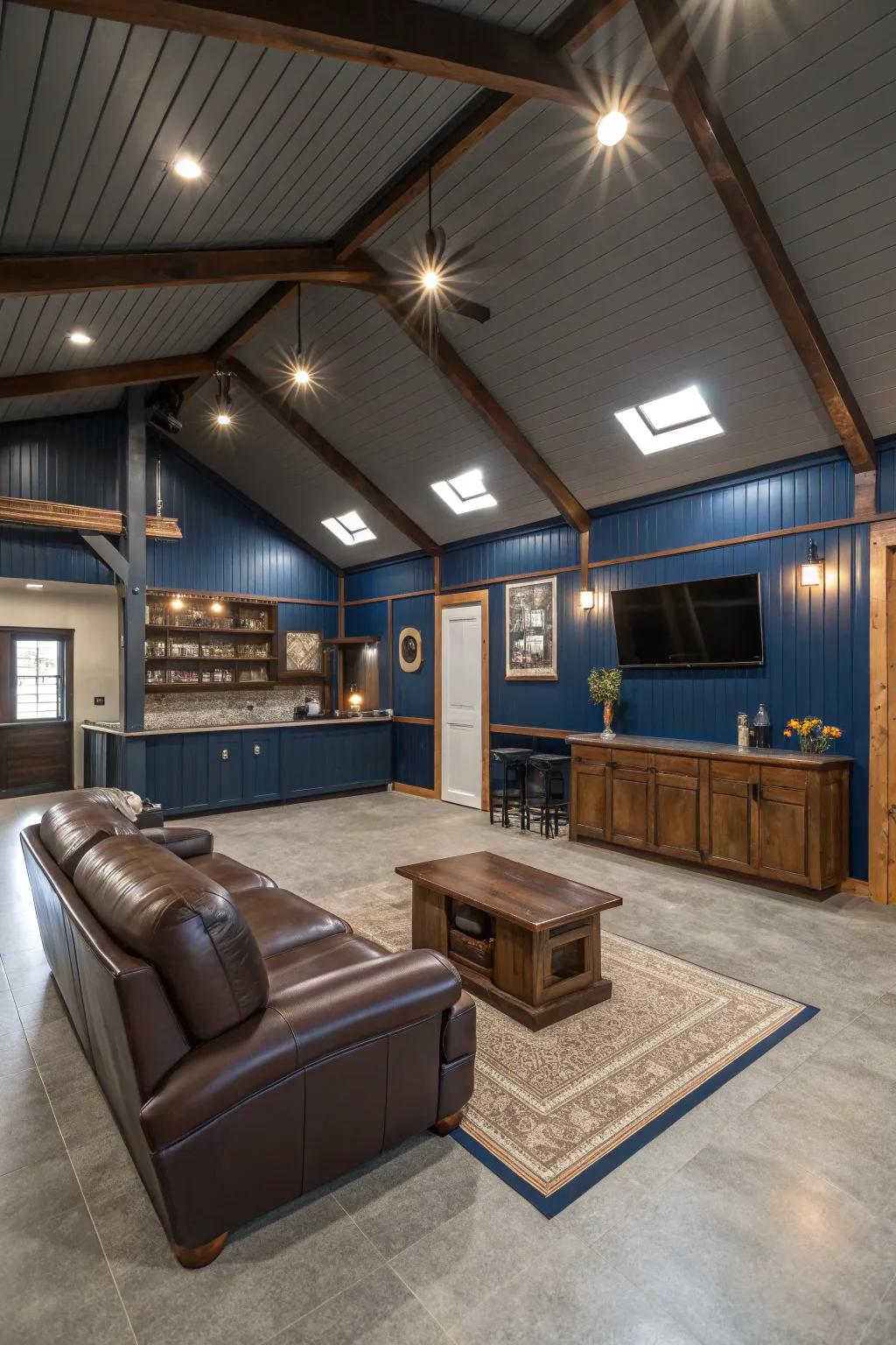 A sophisticated color palette can elevate your man cave's style.