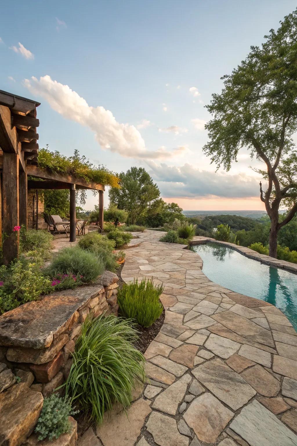 Add character using rustic rockwork.