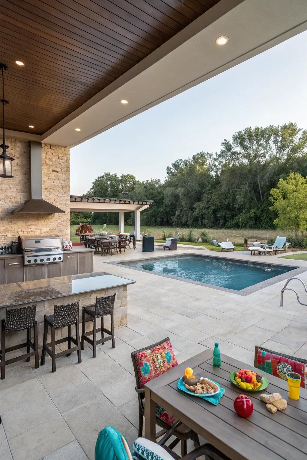 Blended zones enhance functionality and flow in your outdoor area.