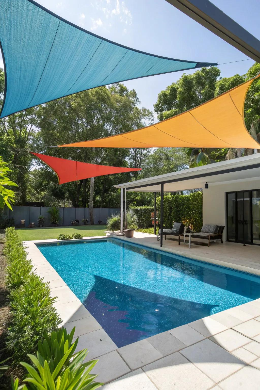 Umbrage sails append modern elegance and privacy.