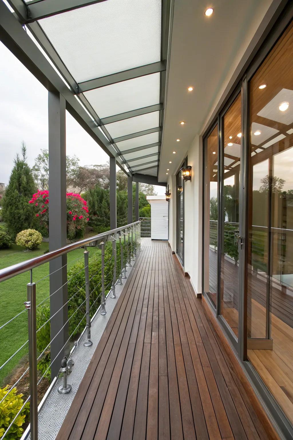 Chic modern design integrating diverse materials.