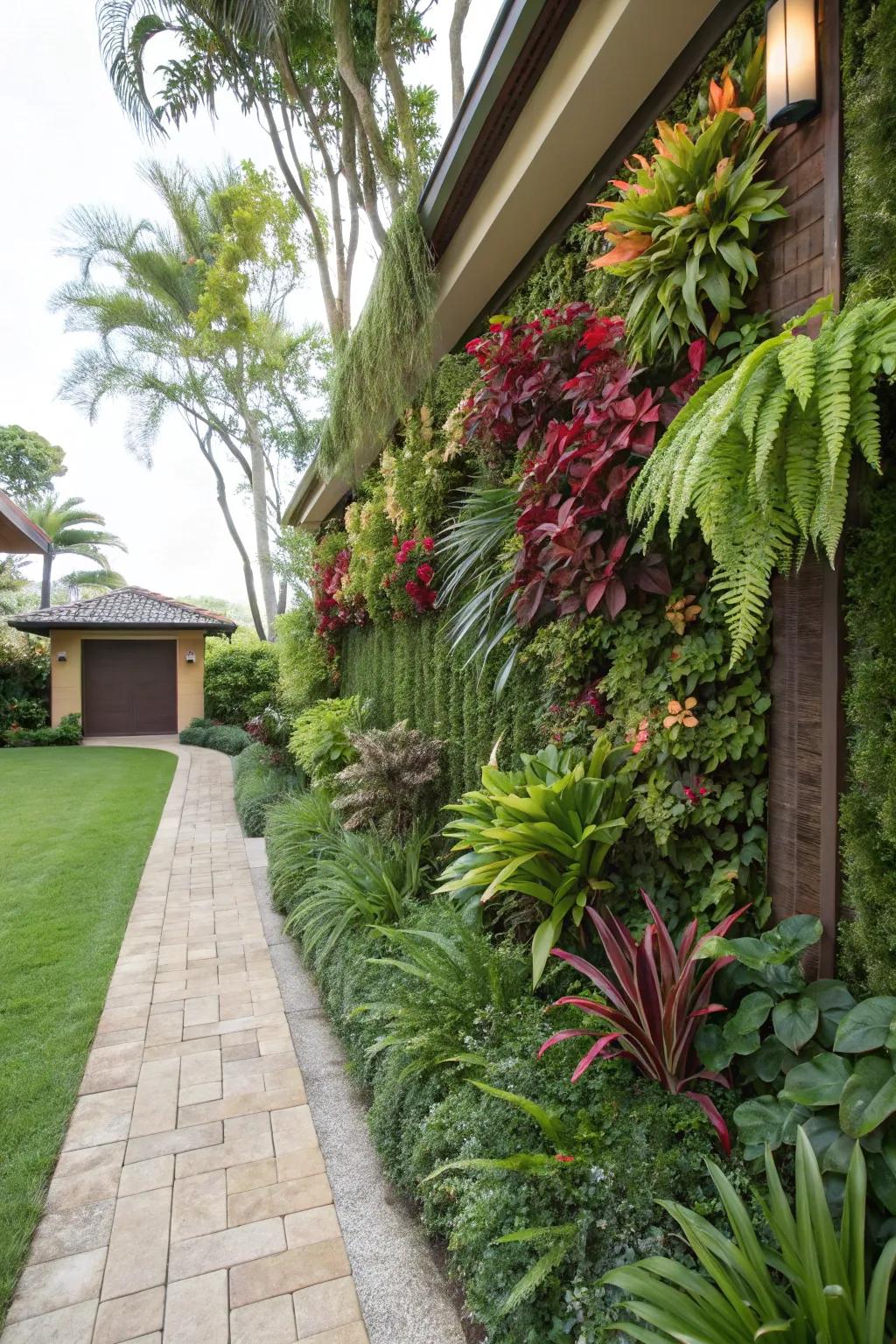 A living wall providing a stunning and useful property divider.