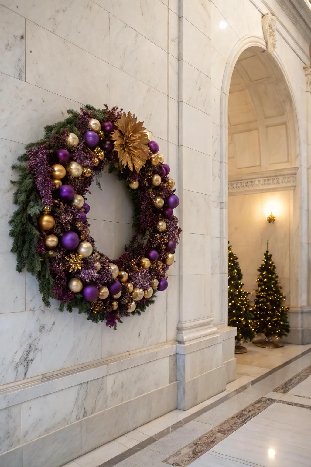 Violet and gold create a rich and opulent holiday look.