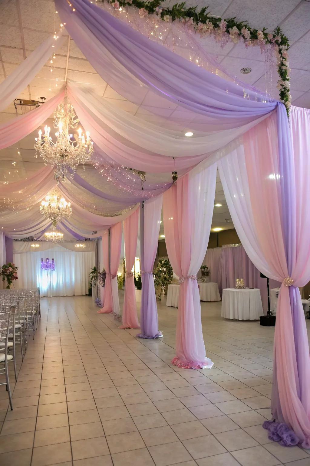 Elegant fabrics enhance the luxury and elegance of the event.