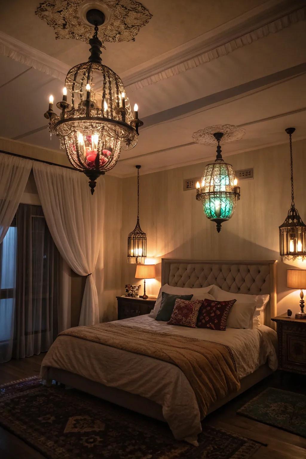 Subdued illumination creating a relaxing atmosphere.