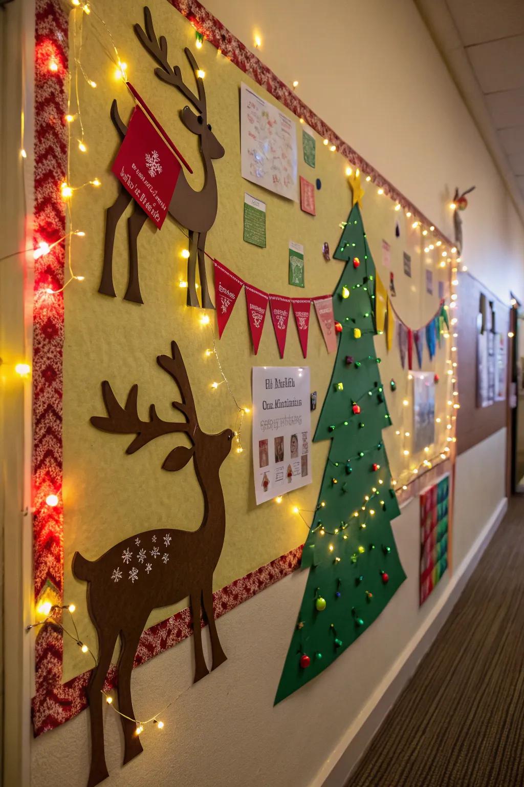 Shining lights introduce a magical accent to your reindeer display.