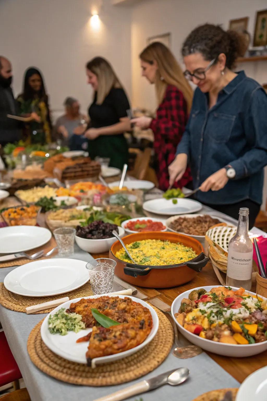 A supper featuring a delightful variety of dishes.