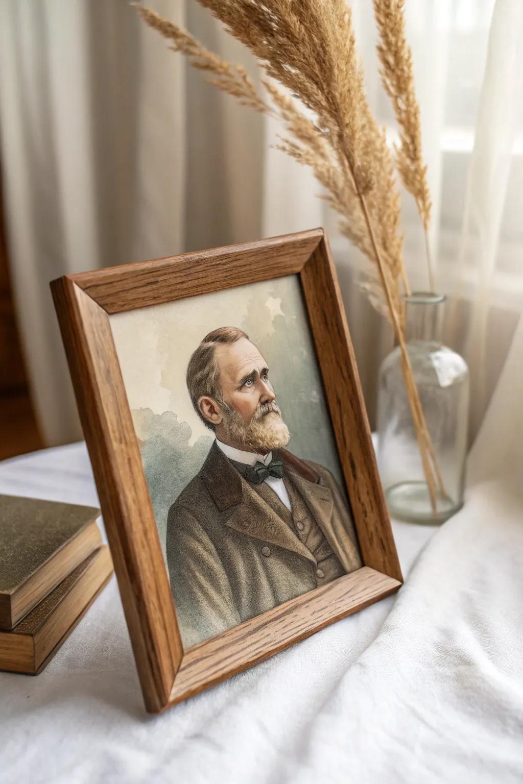 Accept nostalgia through a magnificently produced classic-inspired reverse glass portrayal.