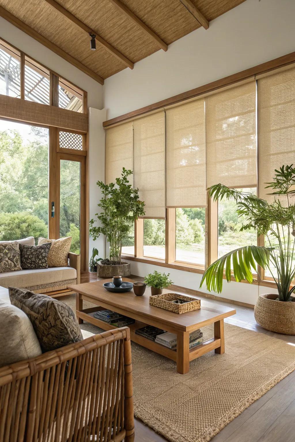 Green materials inject a sustainable element into decor.