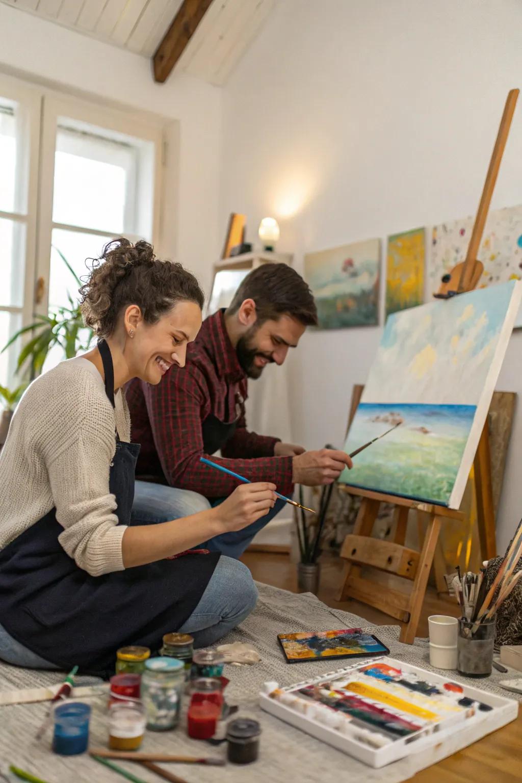 Express yourselves through art with a creative date evening.