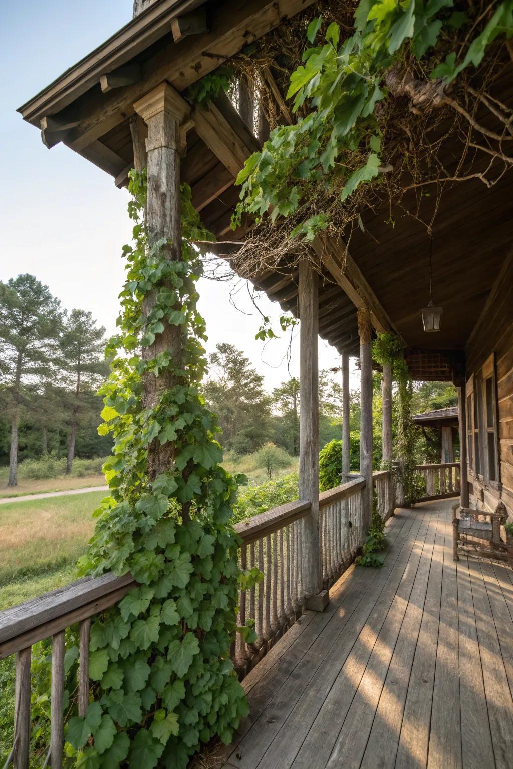 Nature's embrace engenders harmony between your porch and its perimeters.