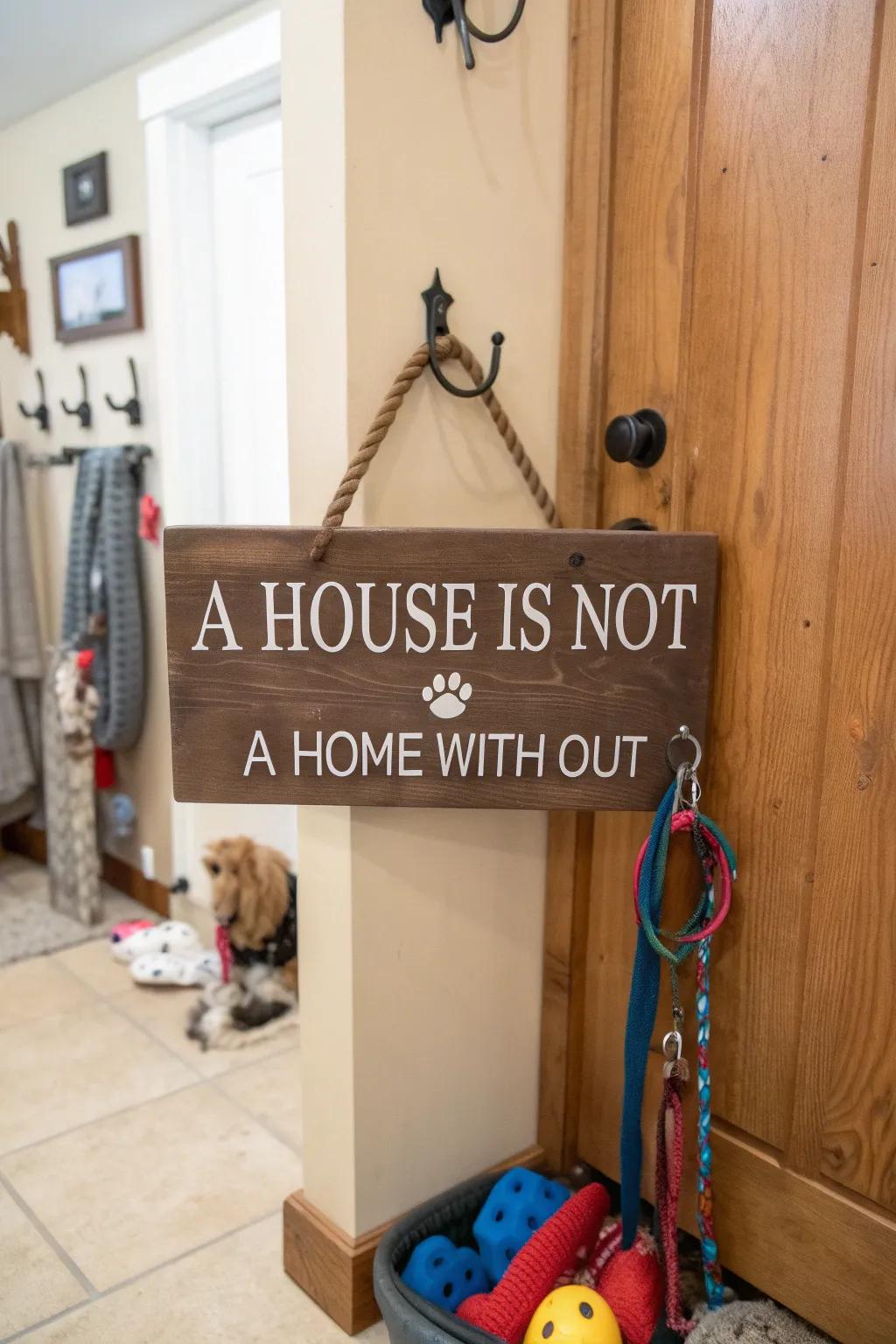 Appreciate your furry family members with an affectionate sign.