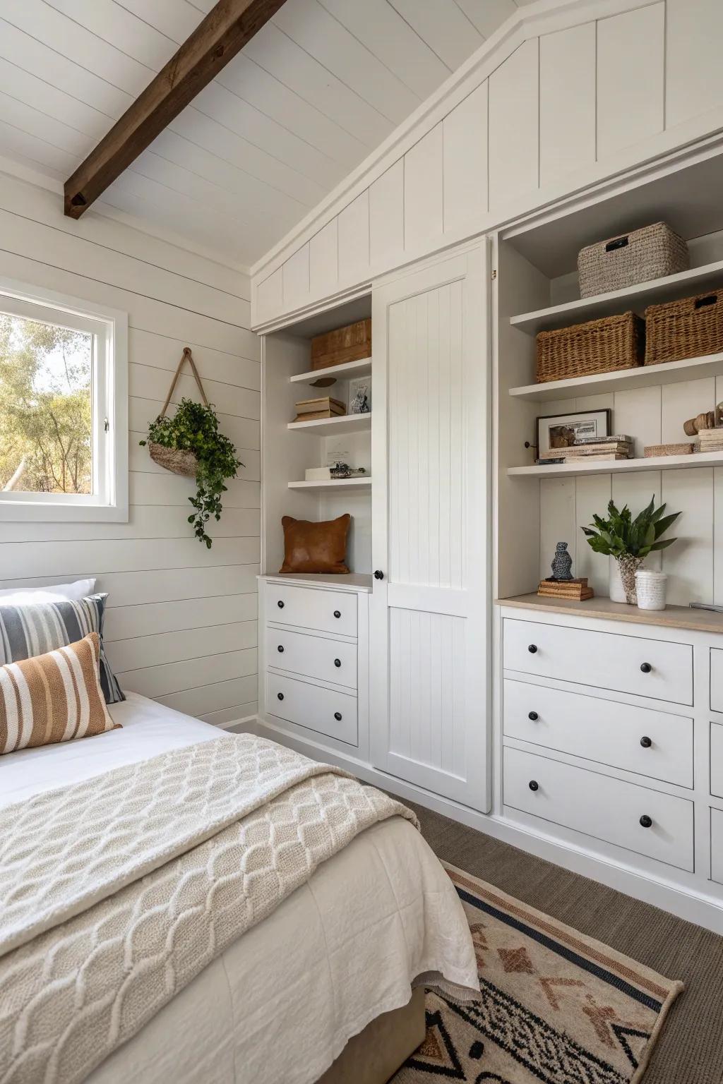 Integrated storage helps to keep your shed tidy and clutter-free.