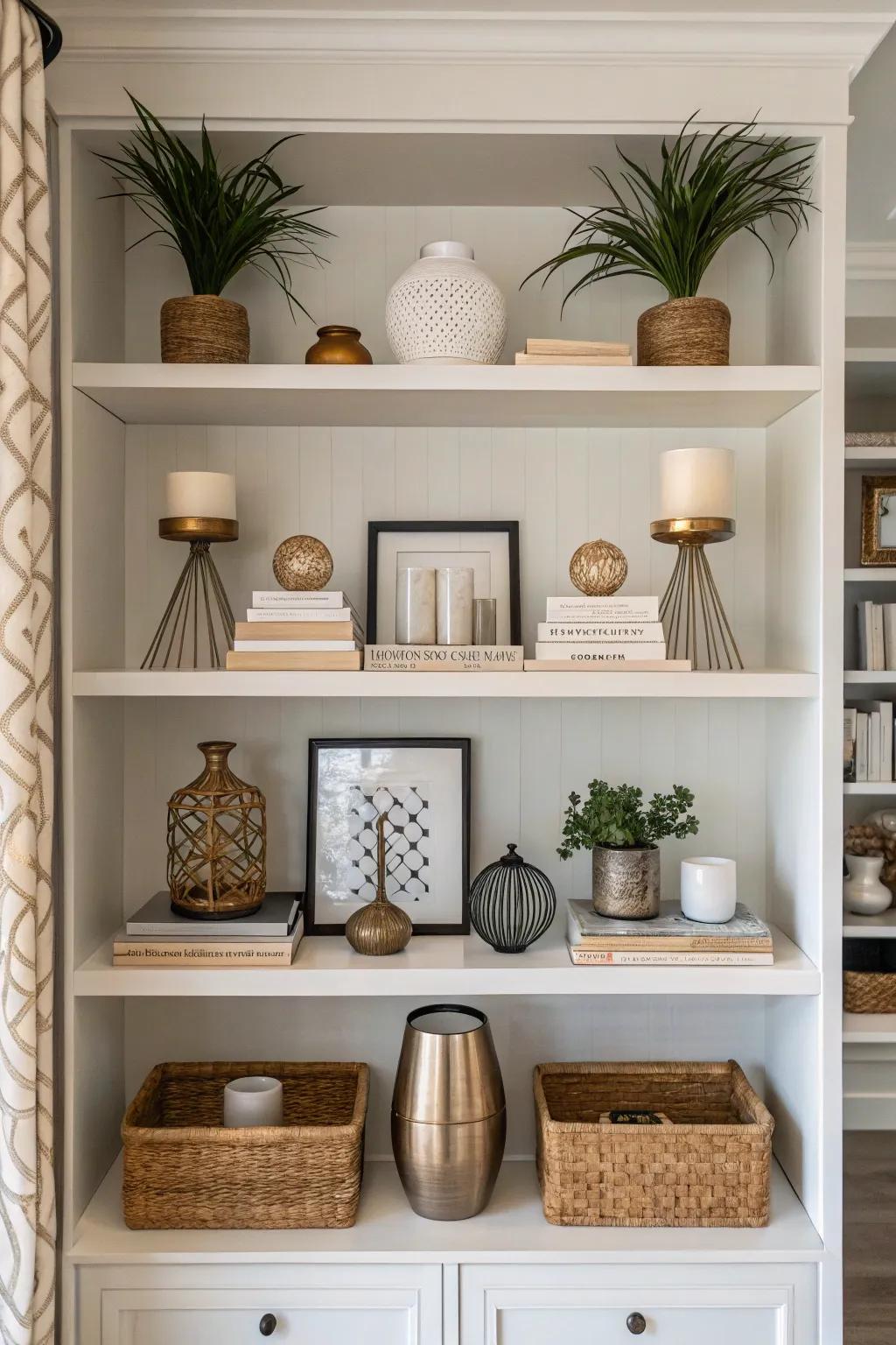 Symmetrical styling offers harmony and arrangement.