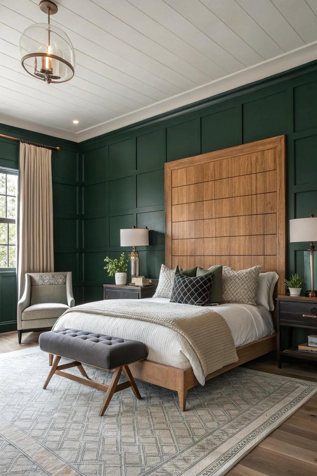 Two-tone shiplap enhances the spatial and visual depth of your bedroom.