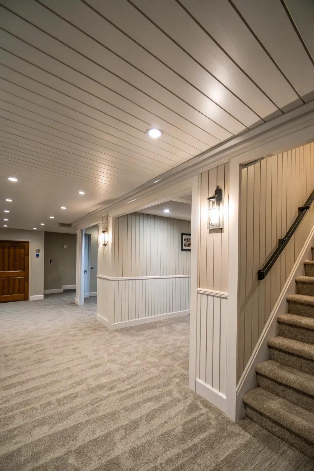 Creating height using upright shiplap.