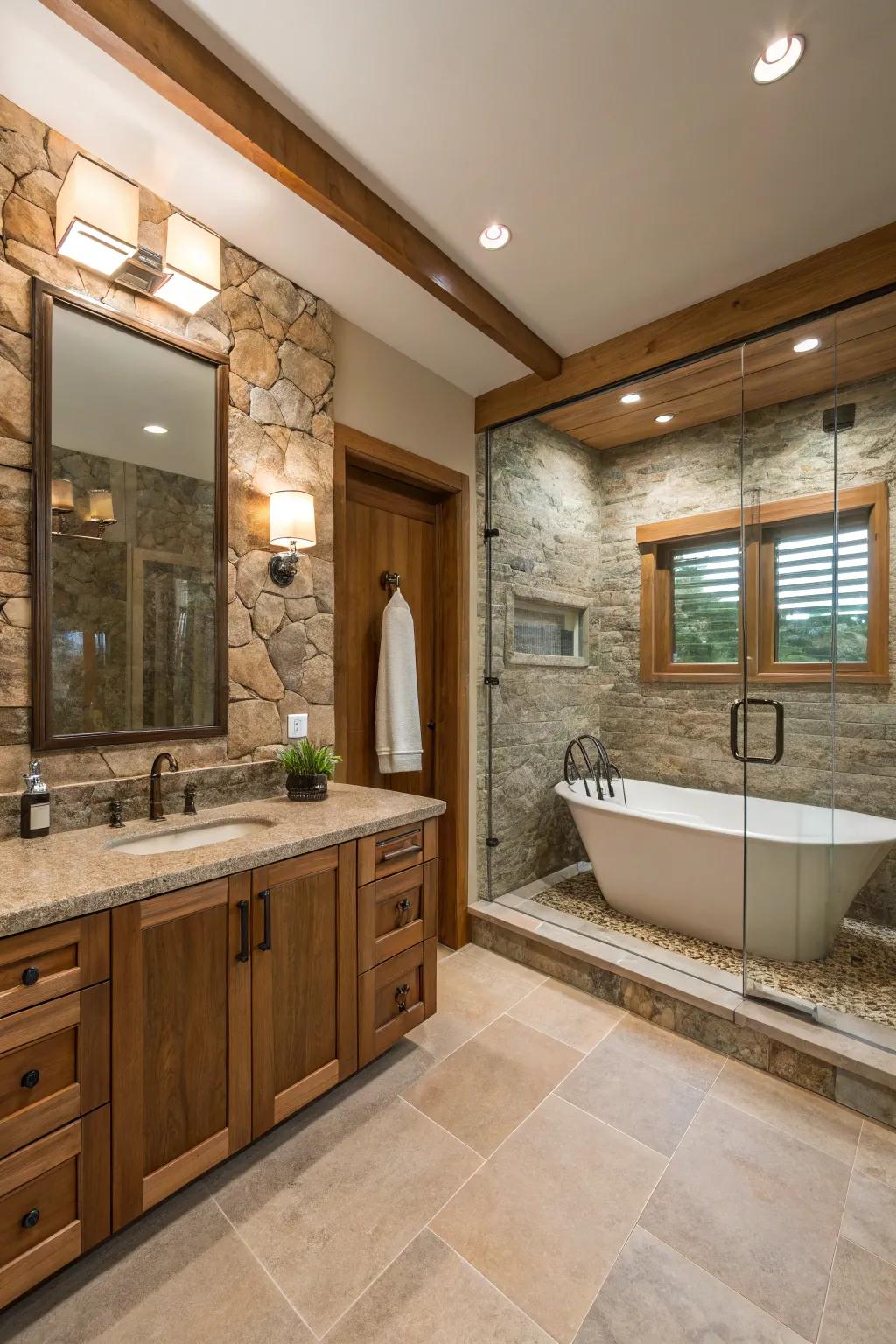 Health spa ambiance featuring organic components.
