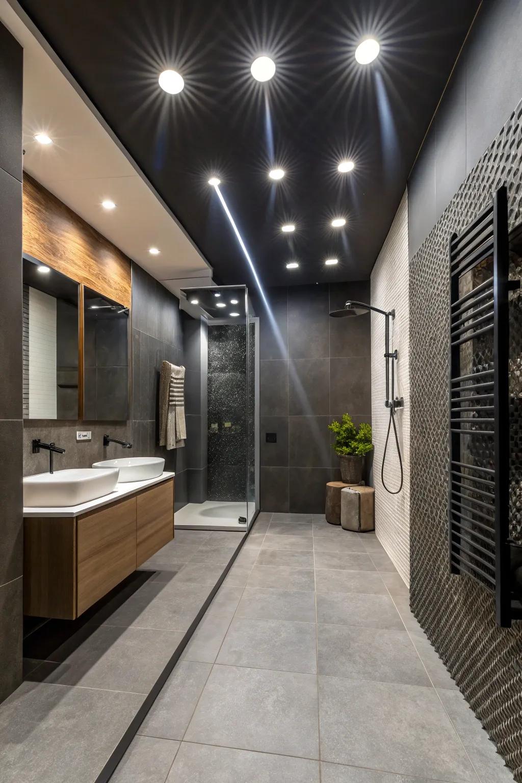 Above spotlights ensure each corner is adequately illuminated.