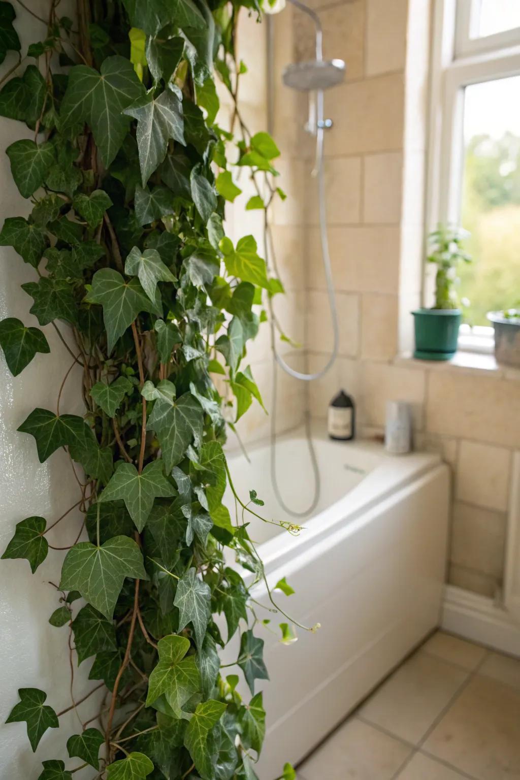 Trailing ivy fashions an enchanting, cascading consequence.