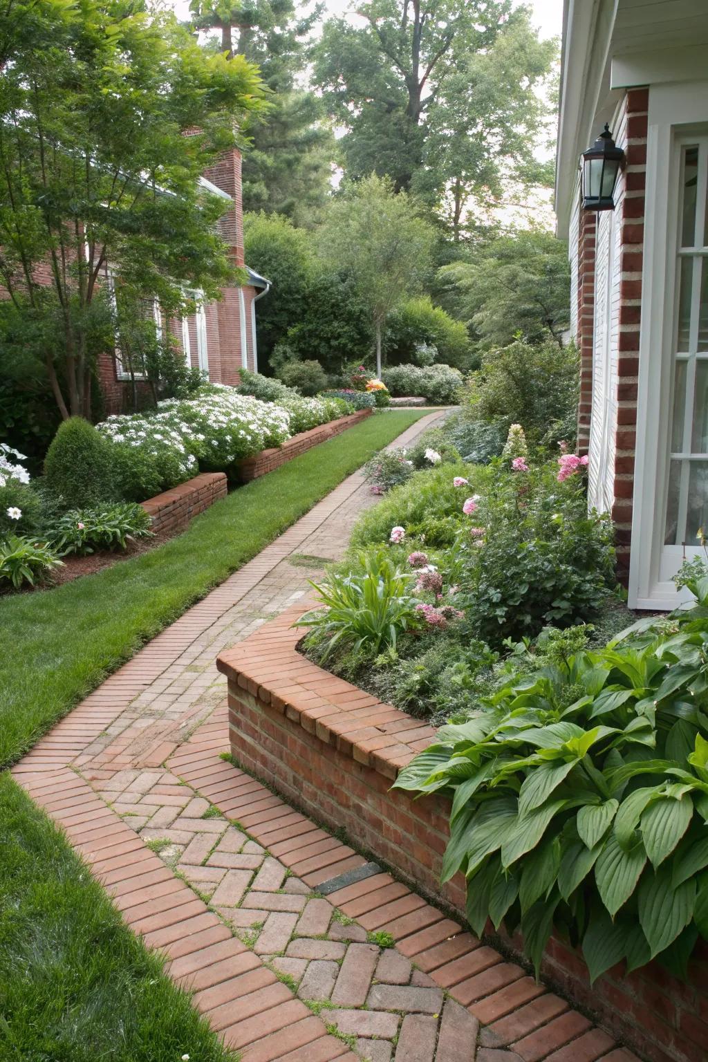 Creative edging provides structure and flair to your side yard.