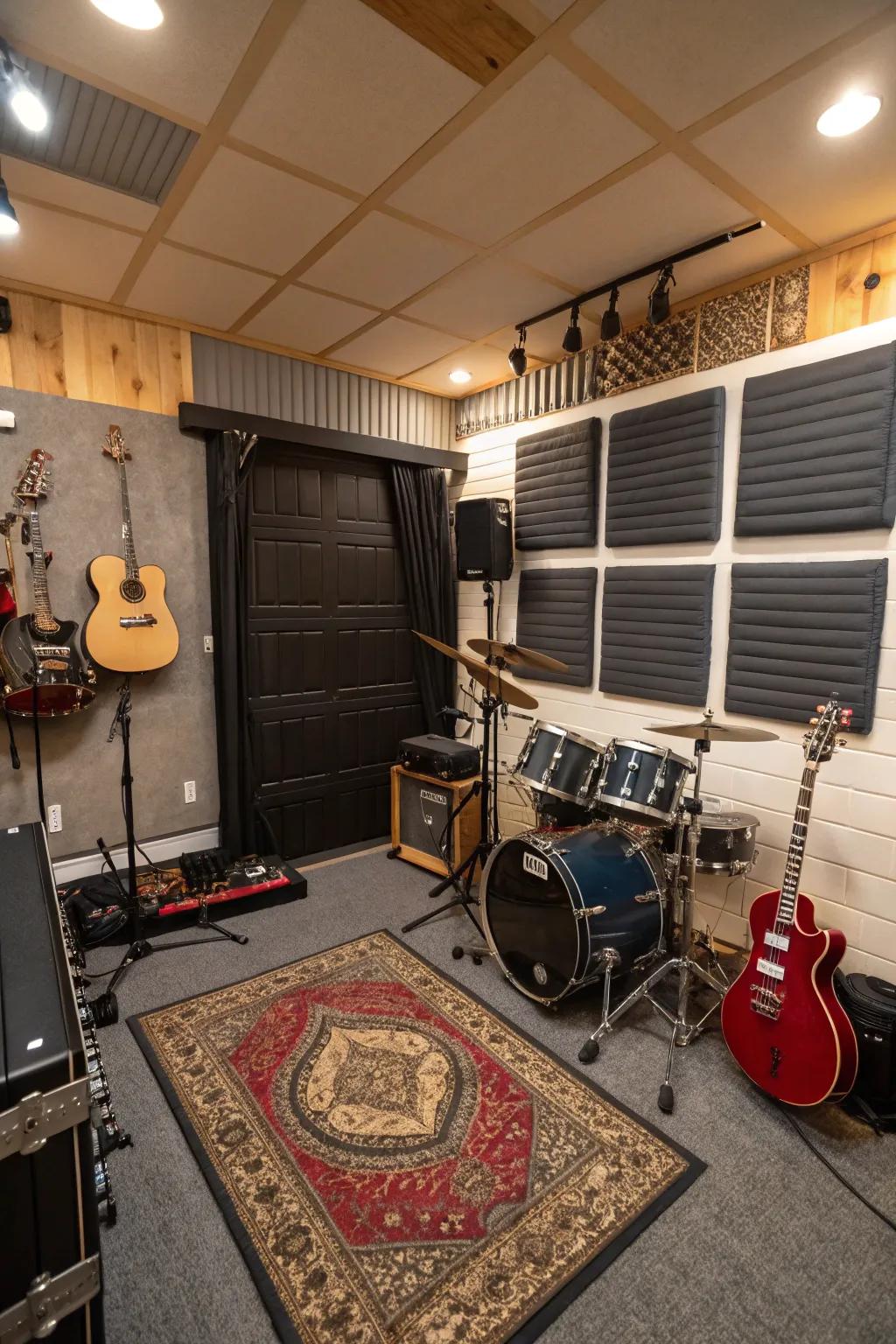 A designated space for music appreciation and creation.