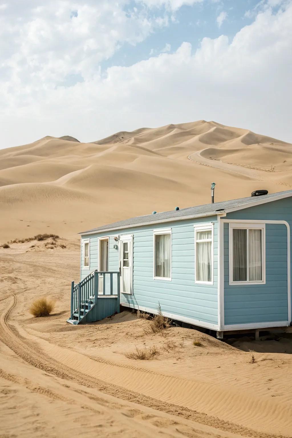 Light blues imbue your mobile home with a revitalizing coastal sensation.