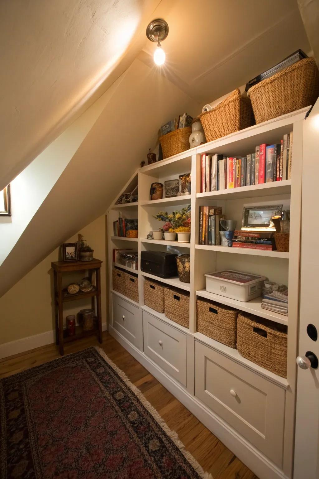 Even minimal spaces can offer storage opportunities.