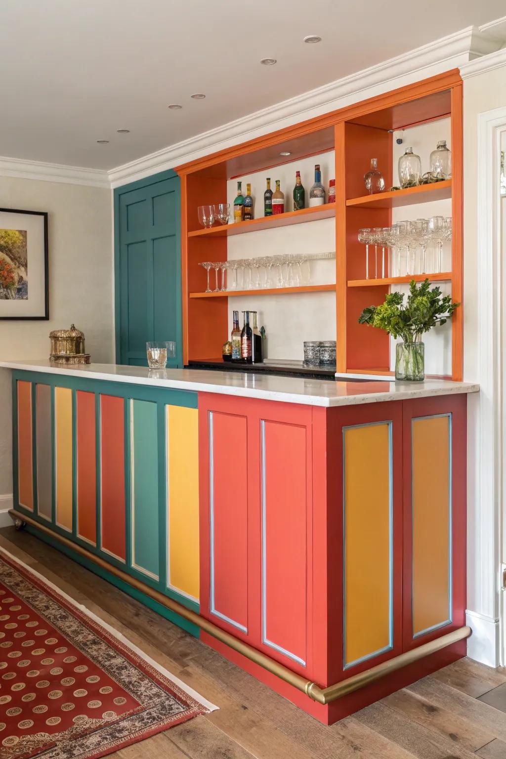 Prominent shades render a dry bar a focal element.