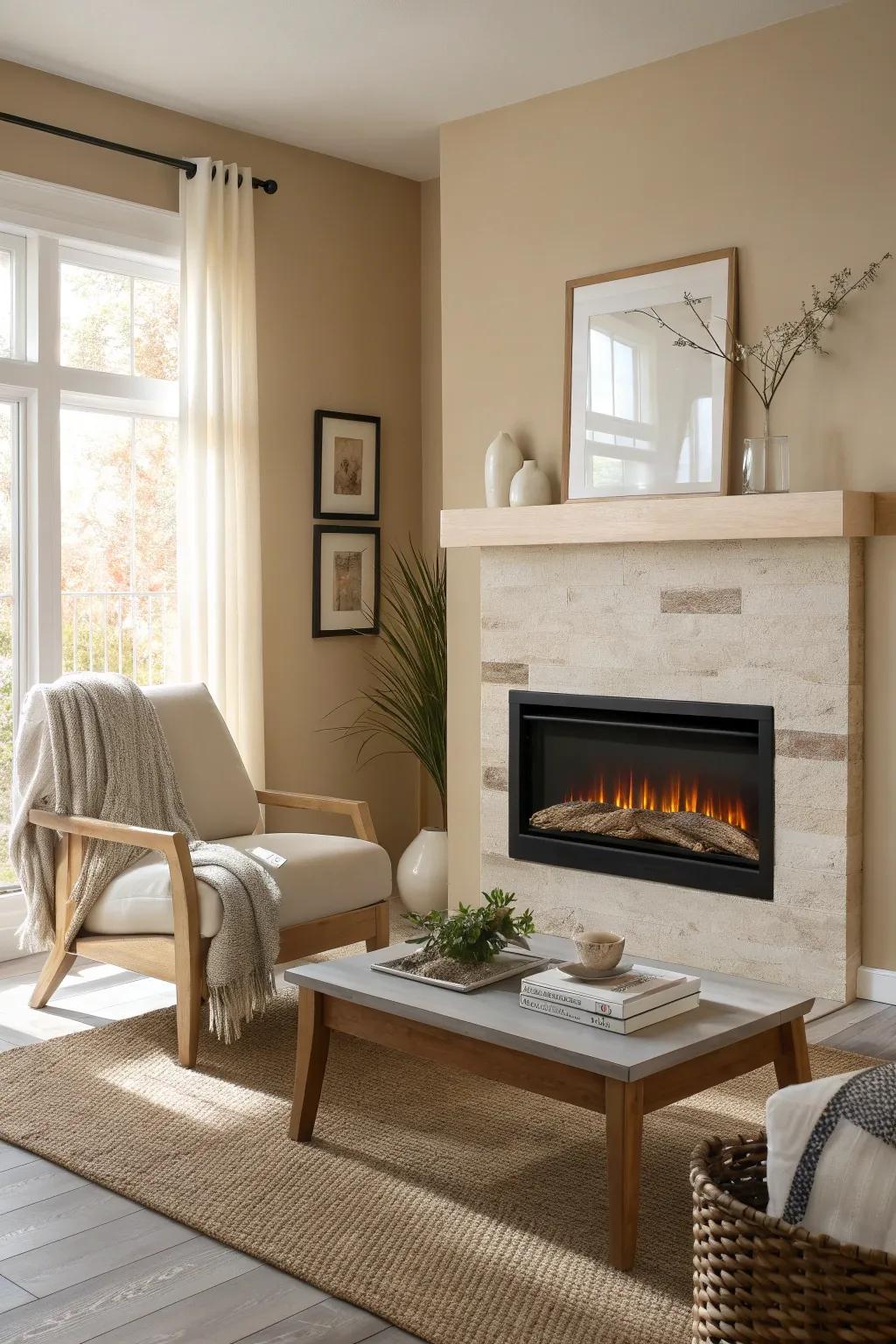 Wall-mounted electric fireplaces offer warmth and style without using up valuable floor space. 🔥 #SpaceSaving #ModernDesign