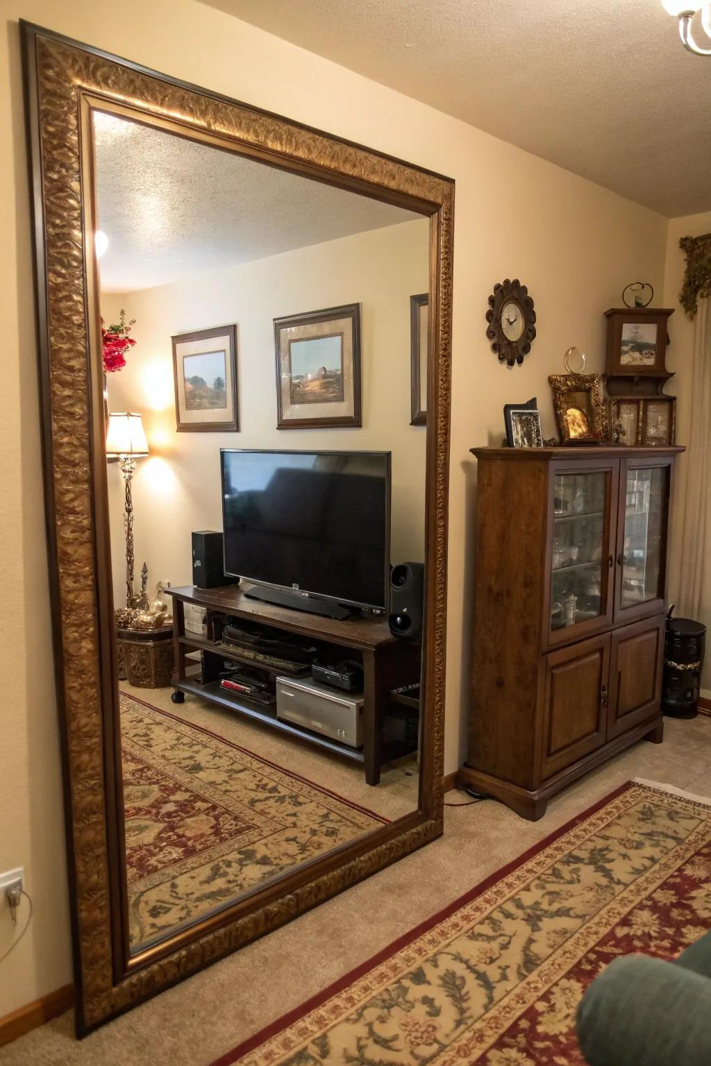 Reflective surfaces can give the impression of a bigger living space.