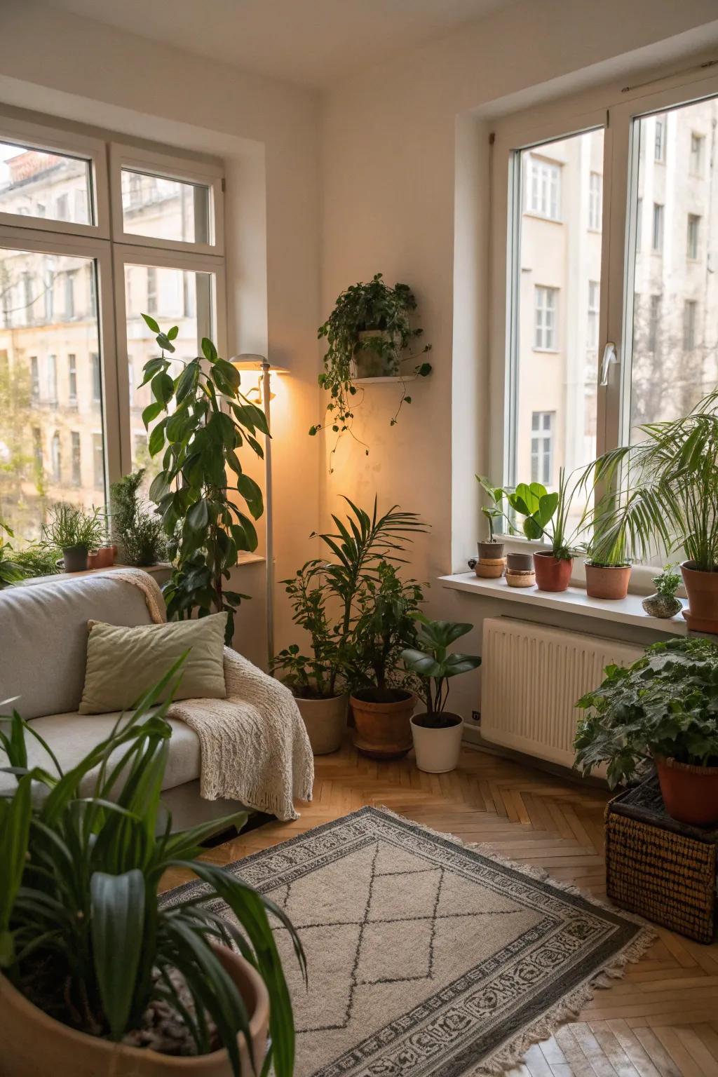 Adding green makes urban living spaces feel fresh and new.