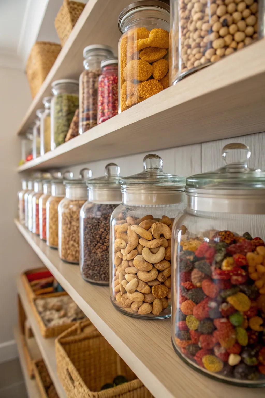 Glass vessels provide a stylish and sustainable snack storing solution.