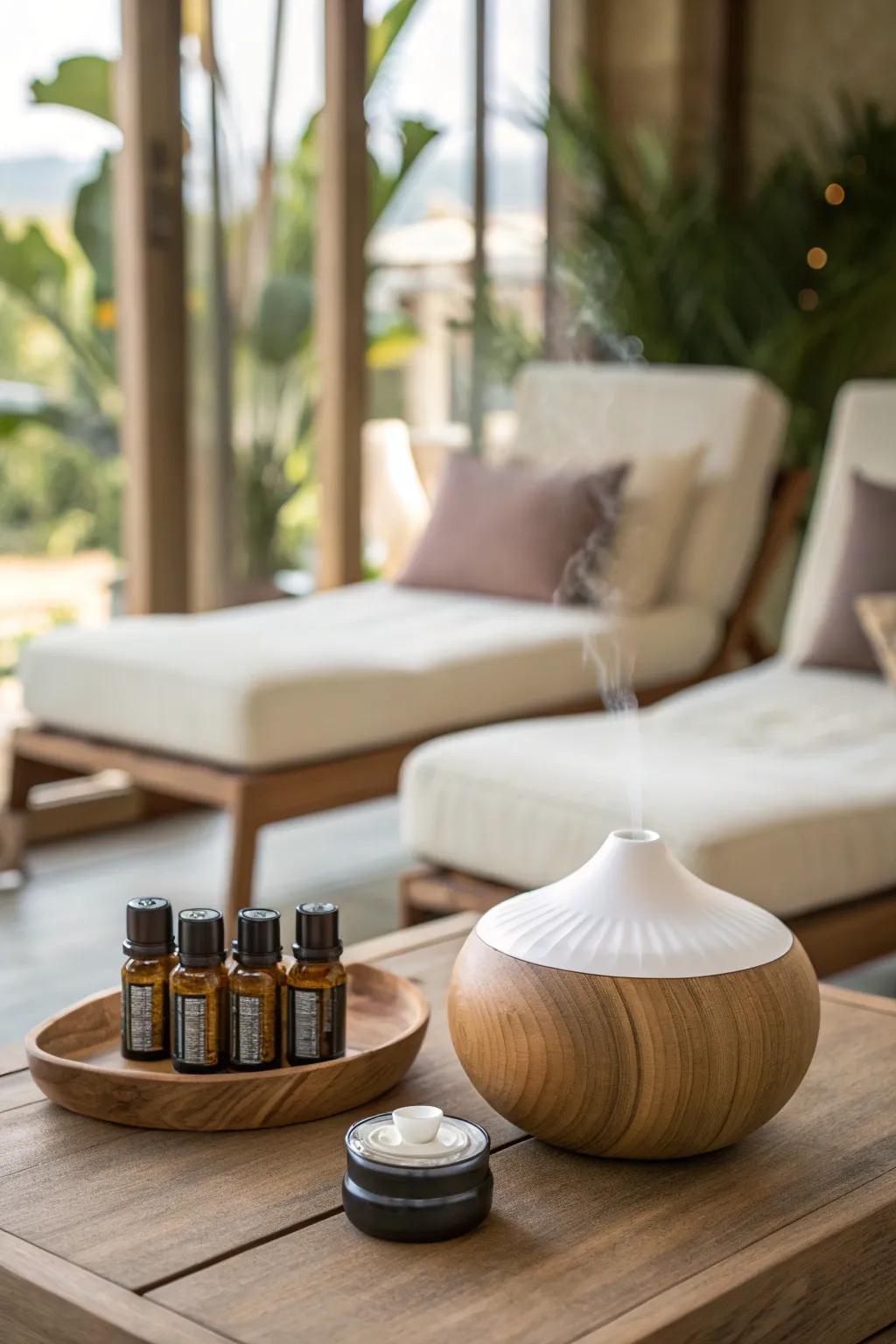 Change your spa with calming aromatherapy.