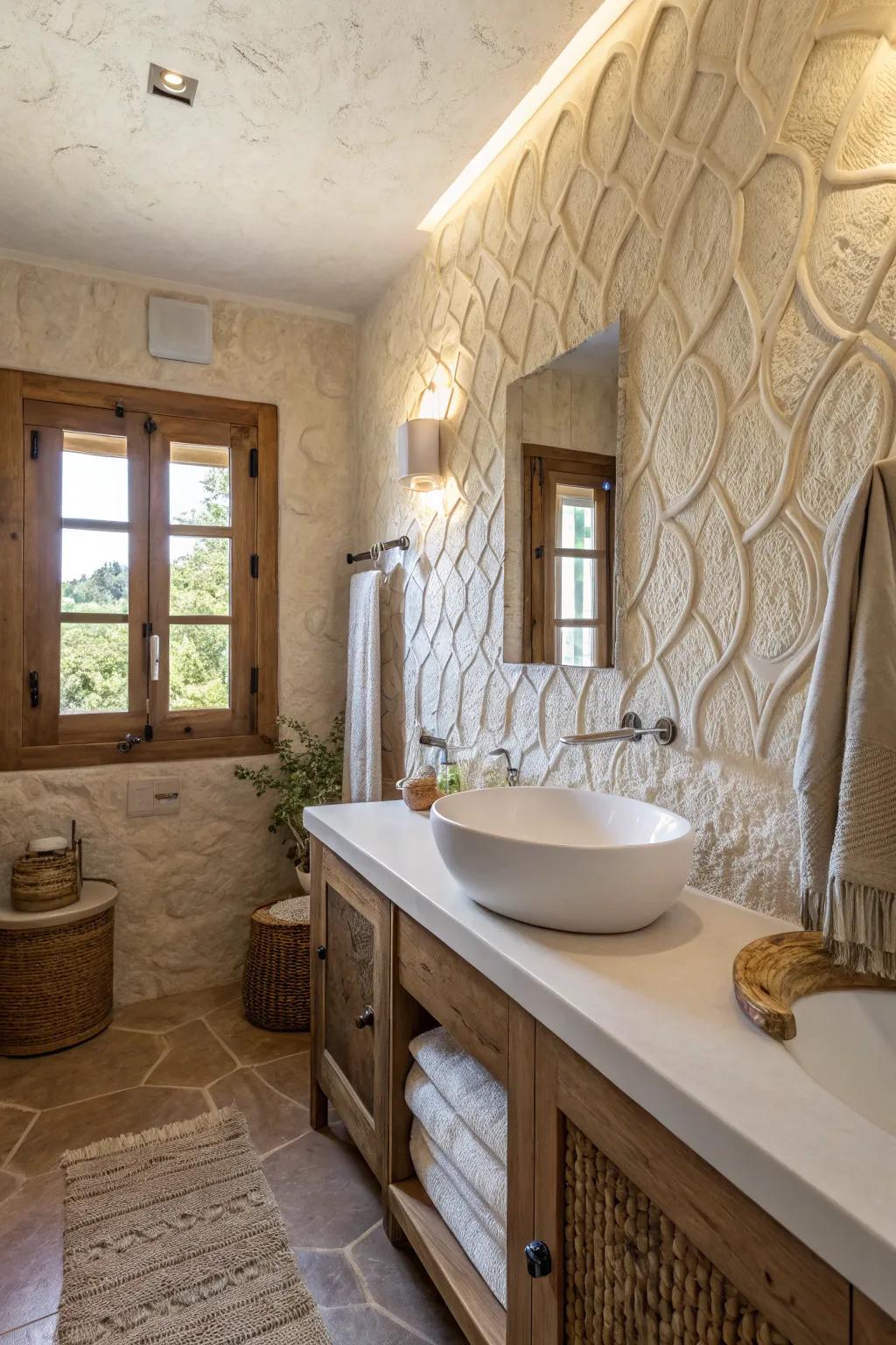 Textured plastered walls append depth and a classic Spanish feel.