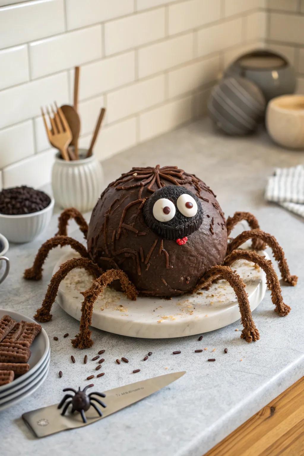 An enormous spider pastry that's irresistibly fun.