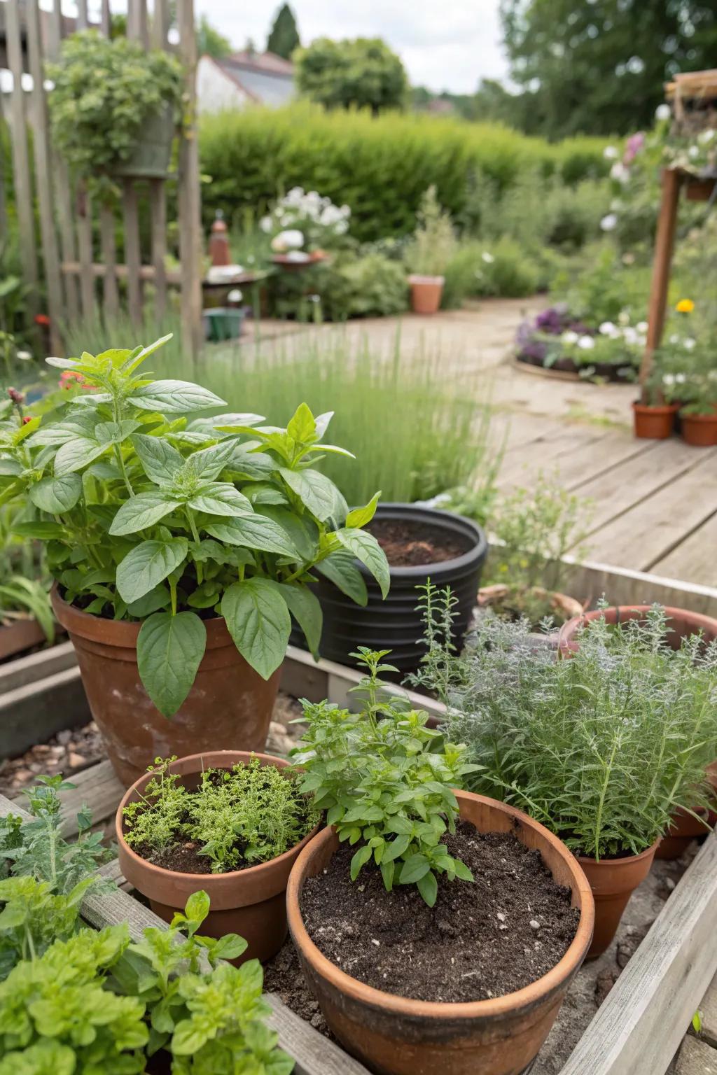 Involve your guests with a hands-on herb-planting task.